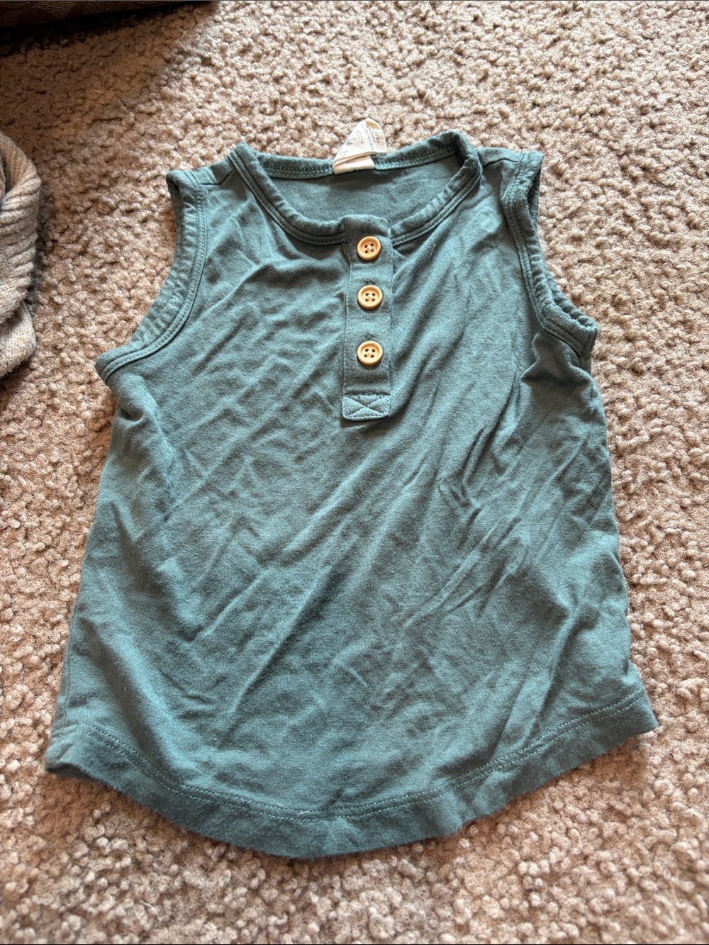 B69 Kate Quinn Bamboo Tank w Button Details— 6-12, teal(2021)